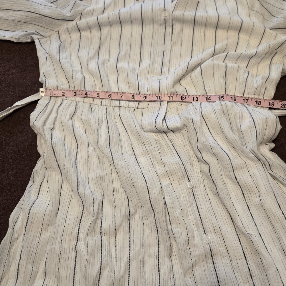Lane Bryant Blouson Sleeved Striped Midi Shirt Dress In Size 18 - Picture 5 of 9